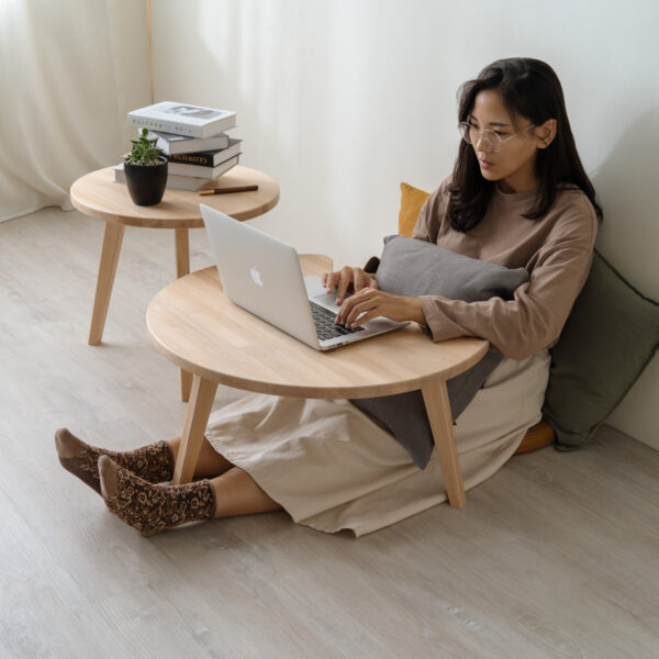 原木哲學鐵杉彎月滿月茶几桌-28 【接單訂製】彎月茶几