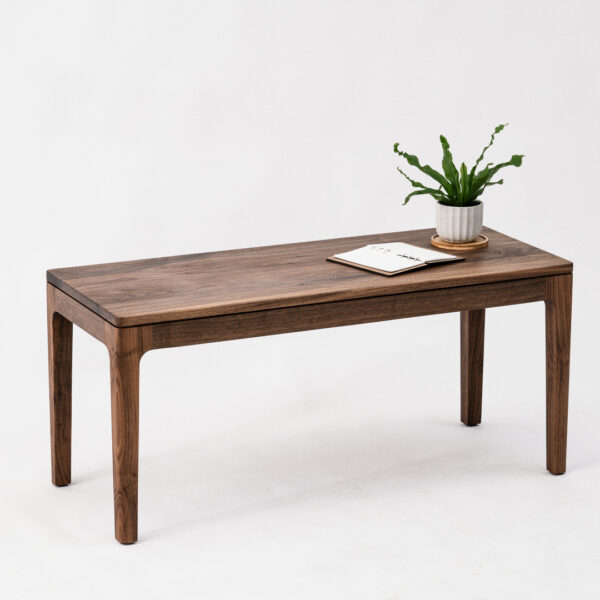 黑胡桃木長凳-08 【接單訂製】黑胡桃原木經典長凳